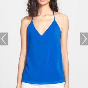 Alice + Olivia Halter Tank Blue Silk NWOT